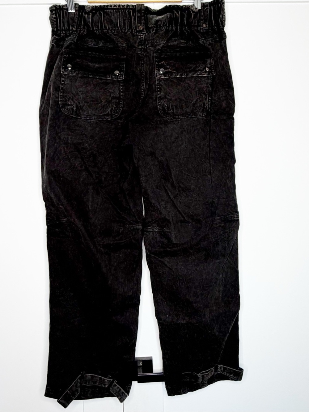 Free People Can't Compare Slouch Pants Large Washed Black cargo grunge urban - Picture 7 of 12